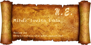 Mihálovits Edda névjegykártya